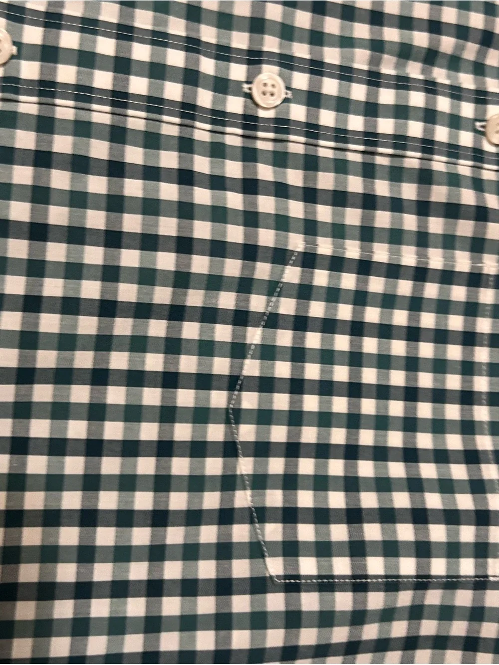 J. Crew Men's Teal and White Gingham Button-Down Shirt